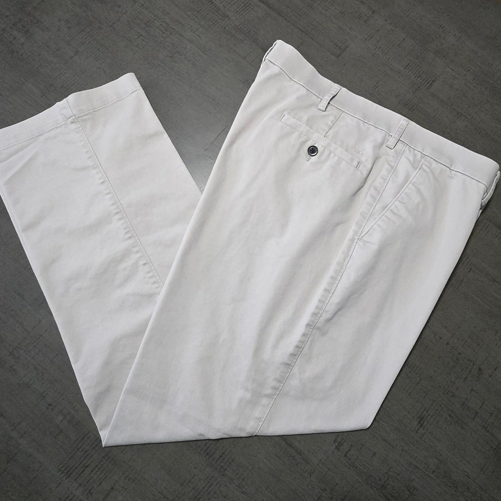 Haggar Straight Fit Mens Flat Front Stretch Khaki Dress Pants‎ Cream 38x30 Chino